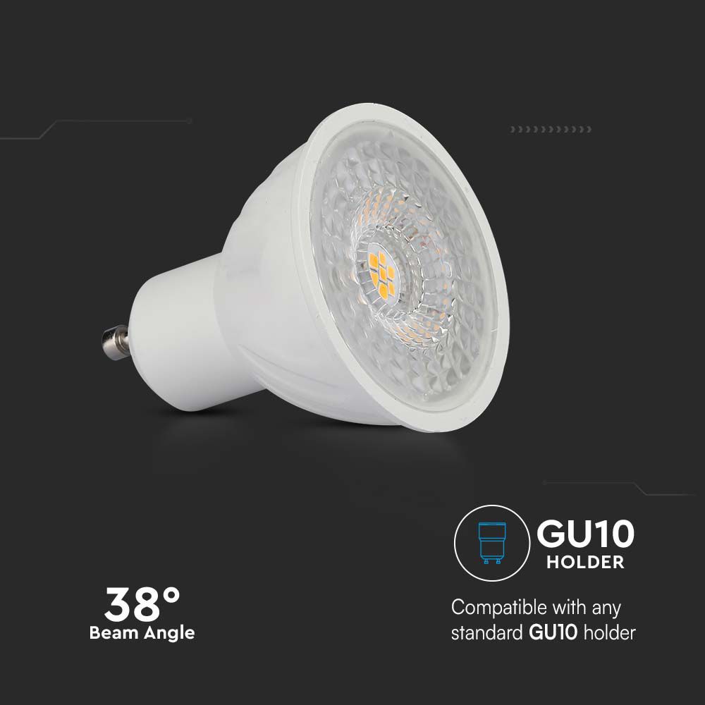 LED Spotlight SAMSUNG CHIP - GU10 6W Plastic SMD With Lens 6400K img 1