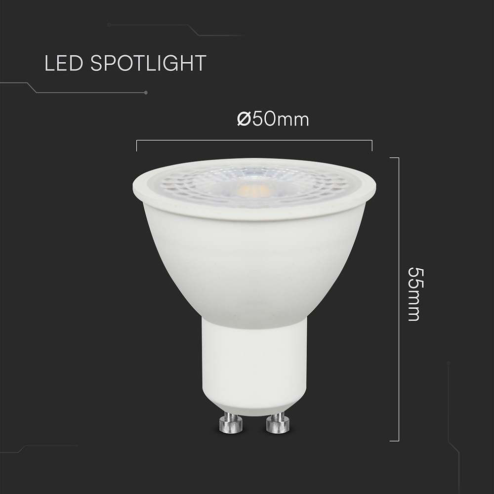 LED Spotlight - 7.5W GU10 Ripple Plastic 6500K 110°