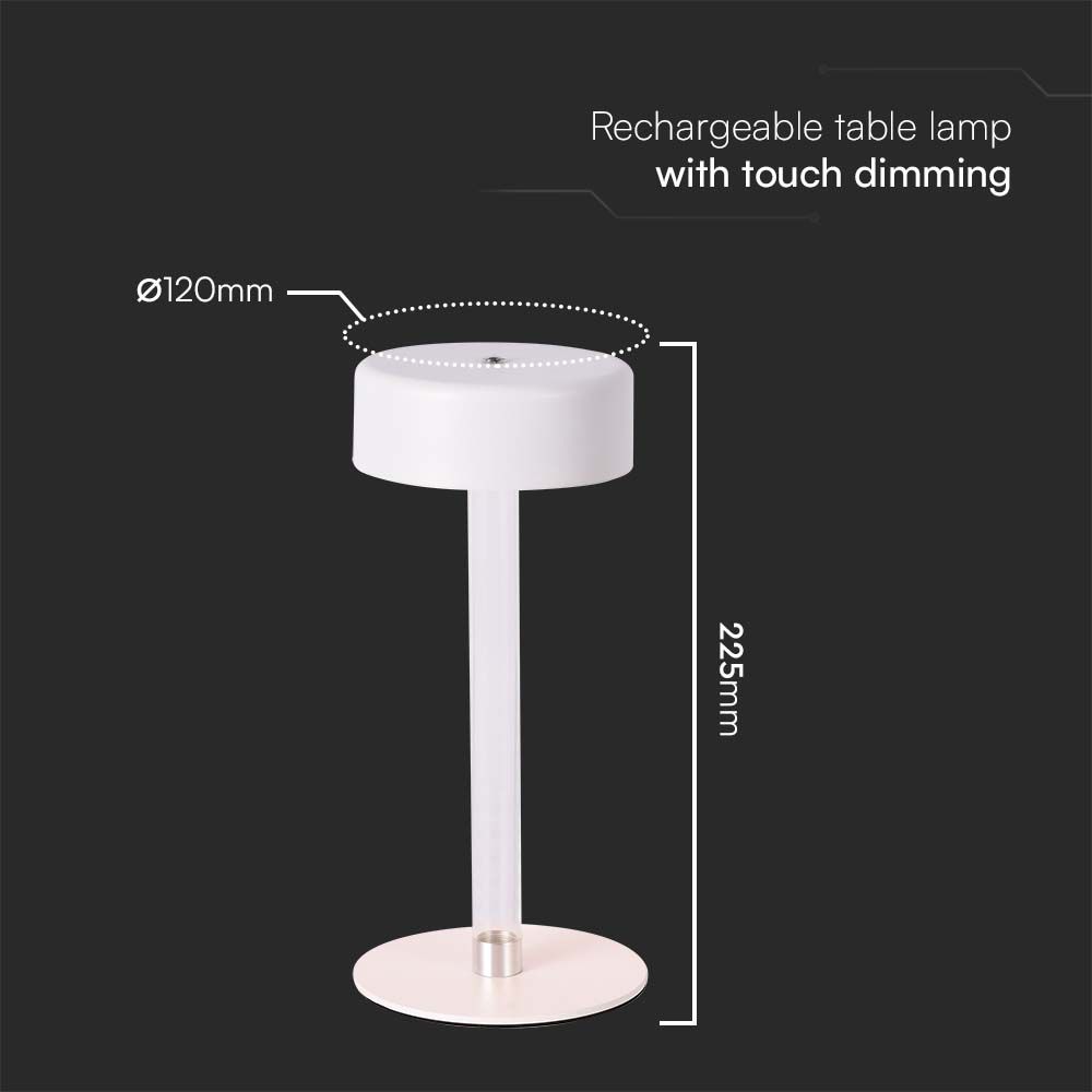 3W LED Table Lamp (D120*260) 3IN1 WhiteTransperent Center Pillar