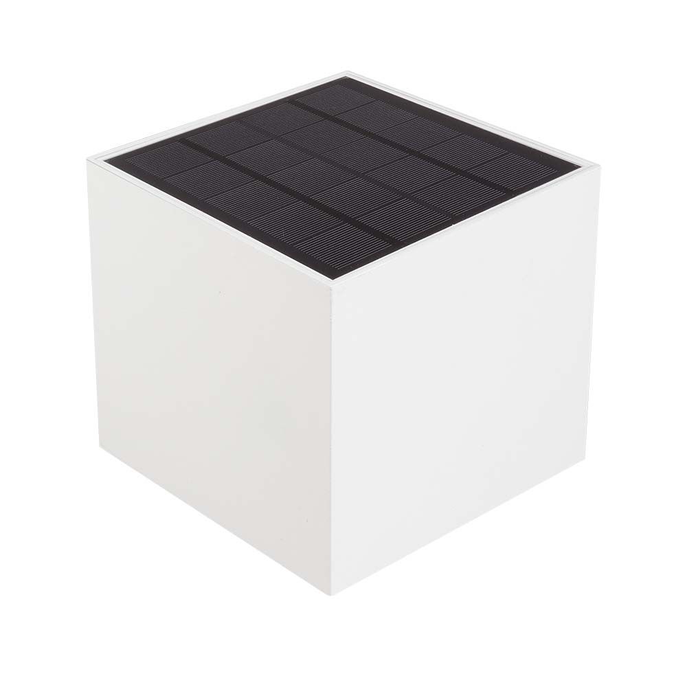 9W COB LED Solar Wall Light Battery 1x2600mAh 16HRS 4000K White Body IP65 img 1