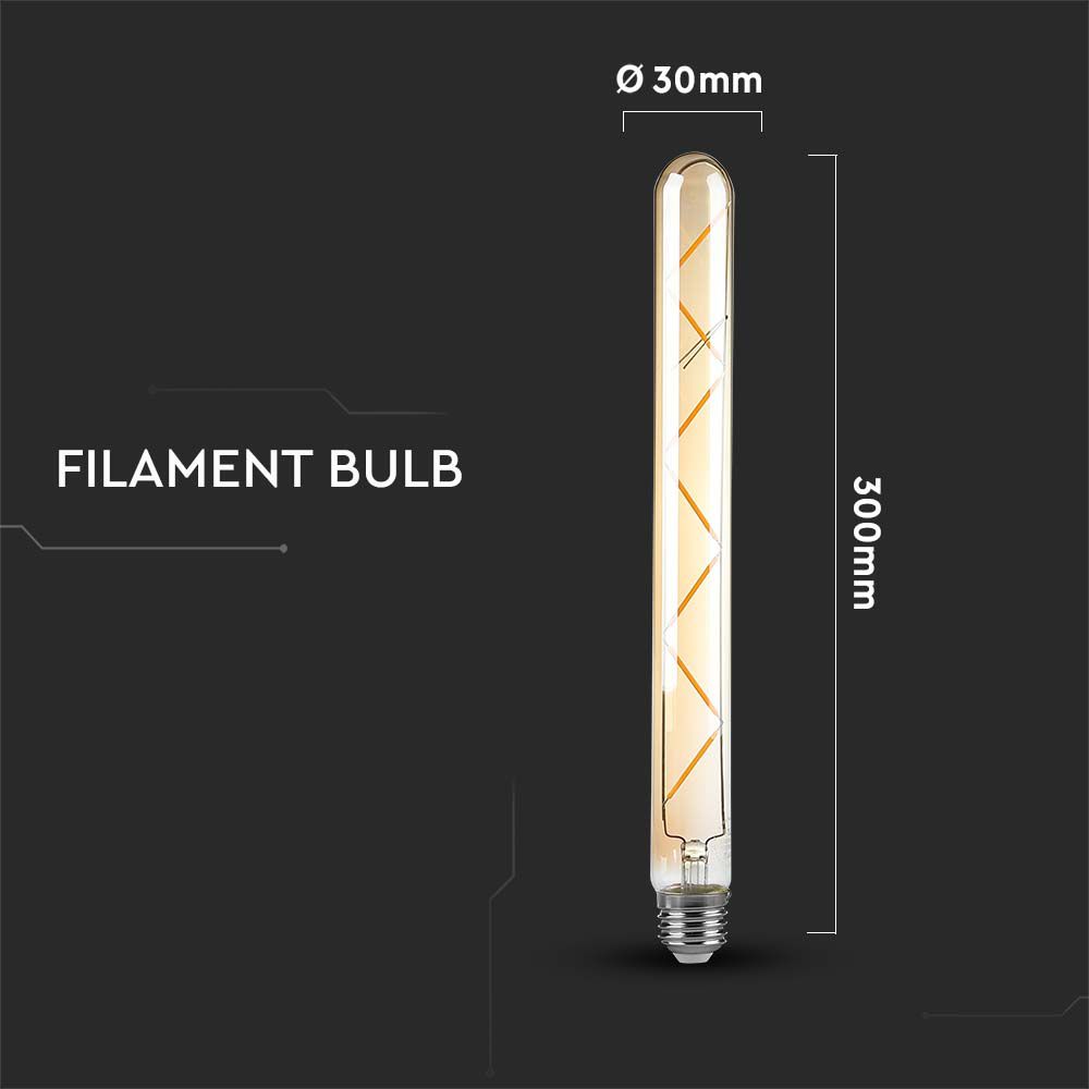 LED - 7W T30 E27 Filament Amber 2200K