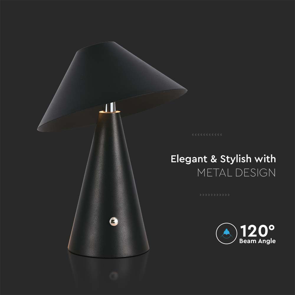 LED Lampada da Tavolo Ricaricabile 3 in 1 corpo nero