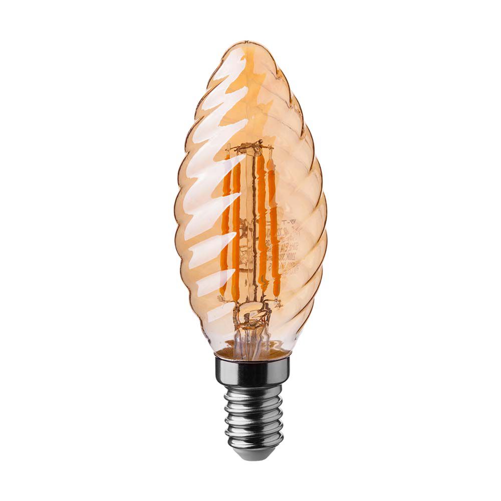 4W Filament E14 Amber Cover Candle Twist 2200K