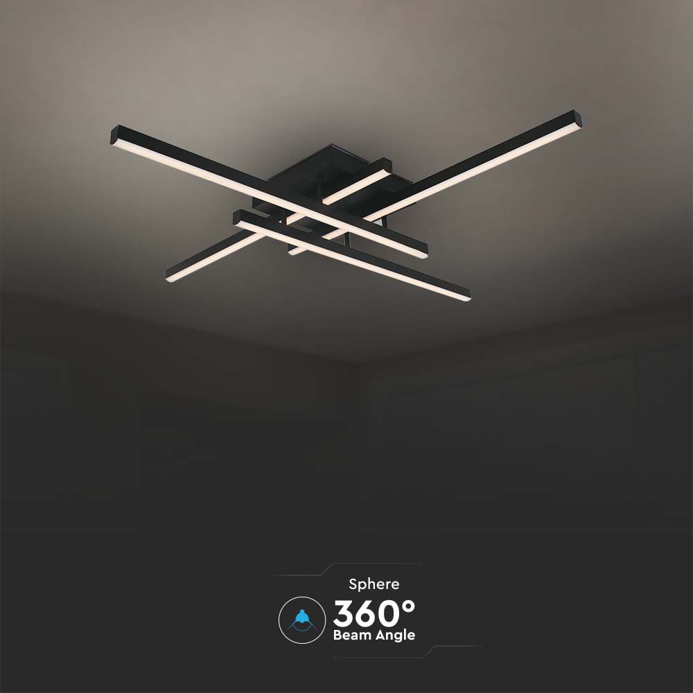 38W LED Designer Ceiling Light Black 850*850*105MM 3000K img 2