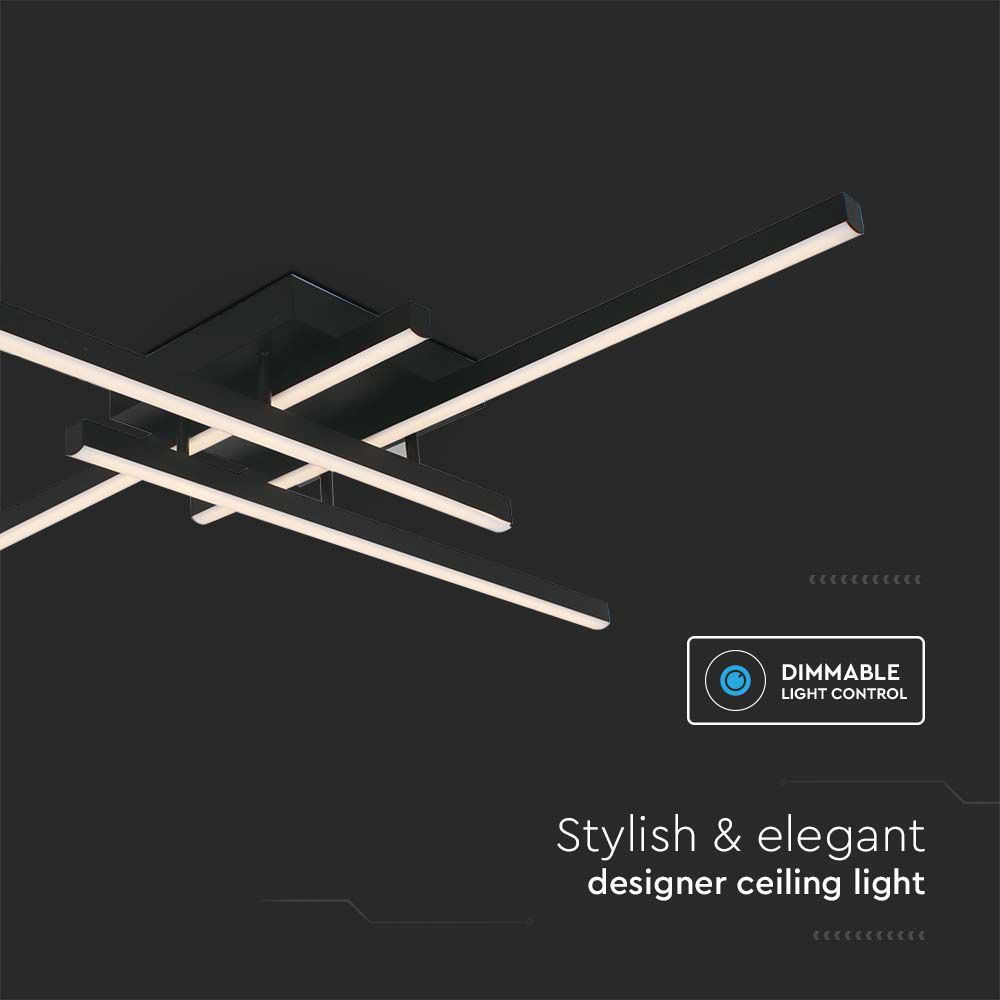 38W LED Designer Ceiling Light Black 850*850*105MM 3000K img 1