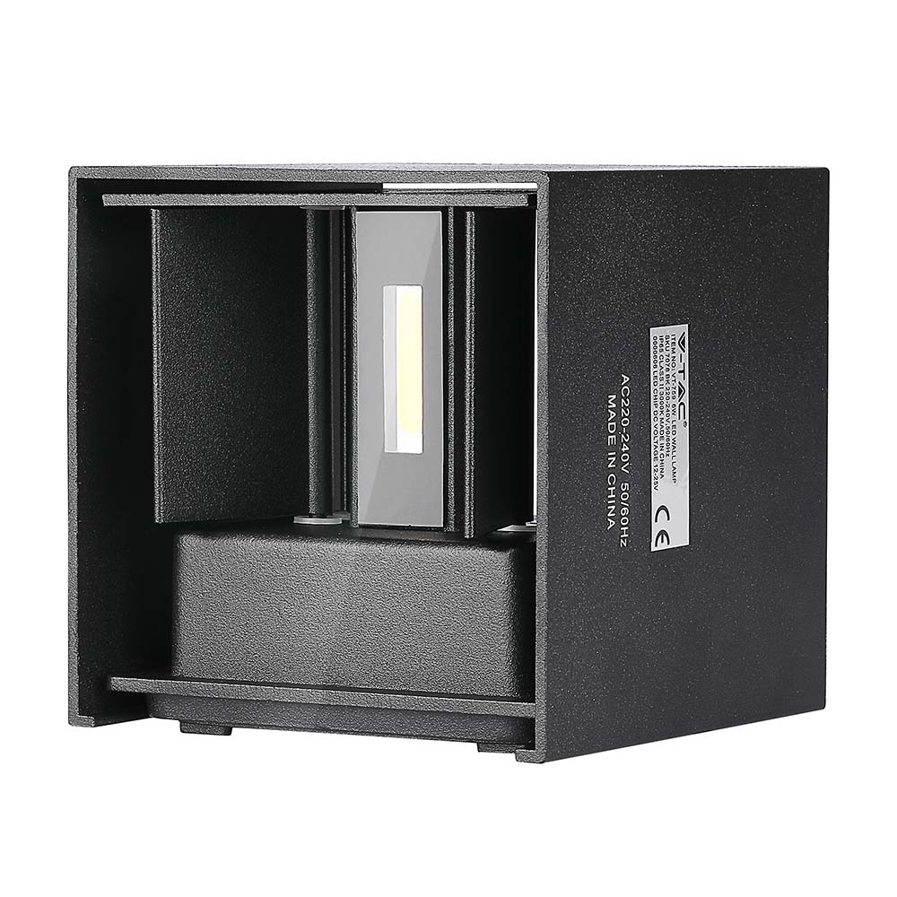 5W Wall Lamp With Bridglux Chip Black Body Square IP65 4000K