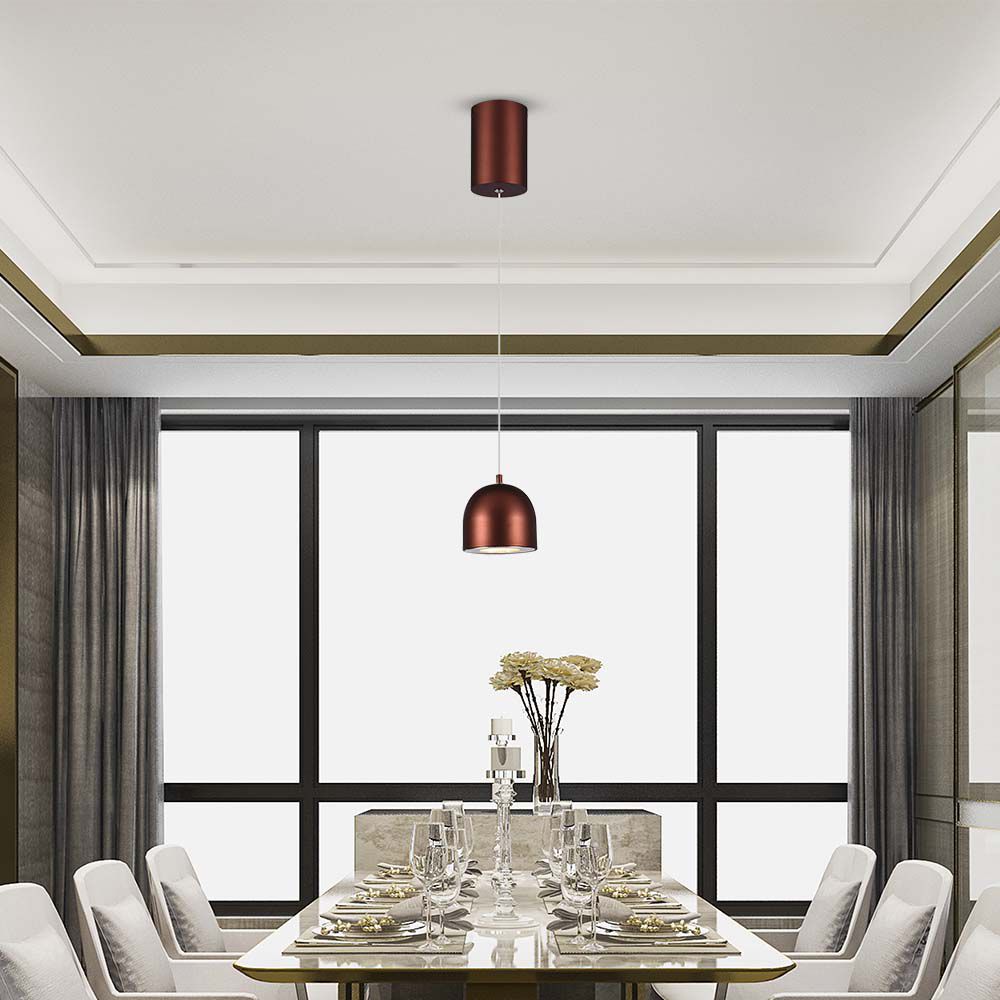 Lampadario LED a Cilindro in Metallo 8.5W Colore Rame Touch 10*16cm Regolabile