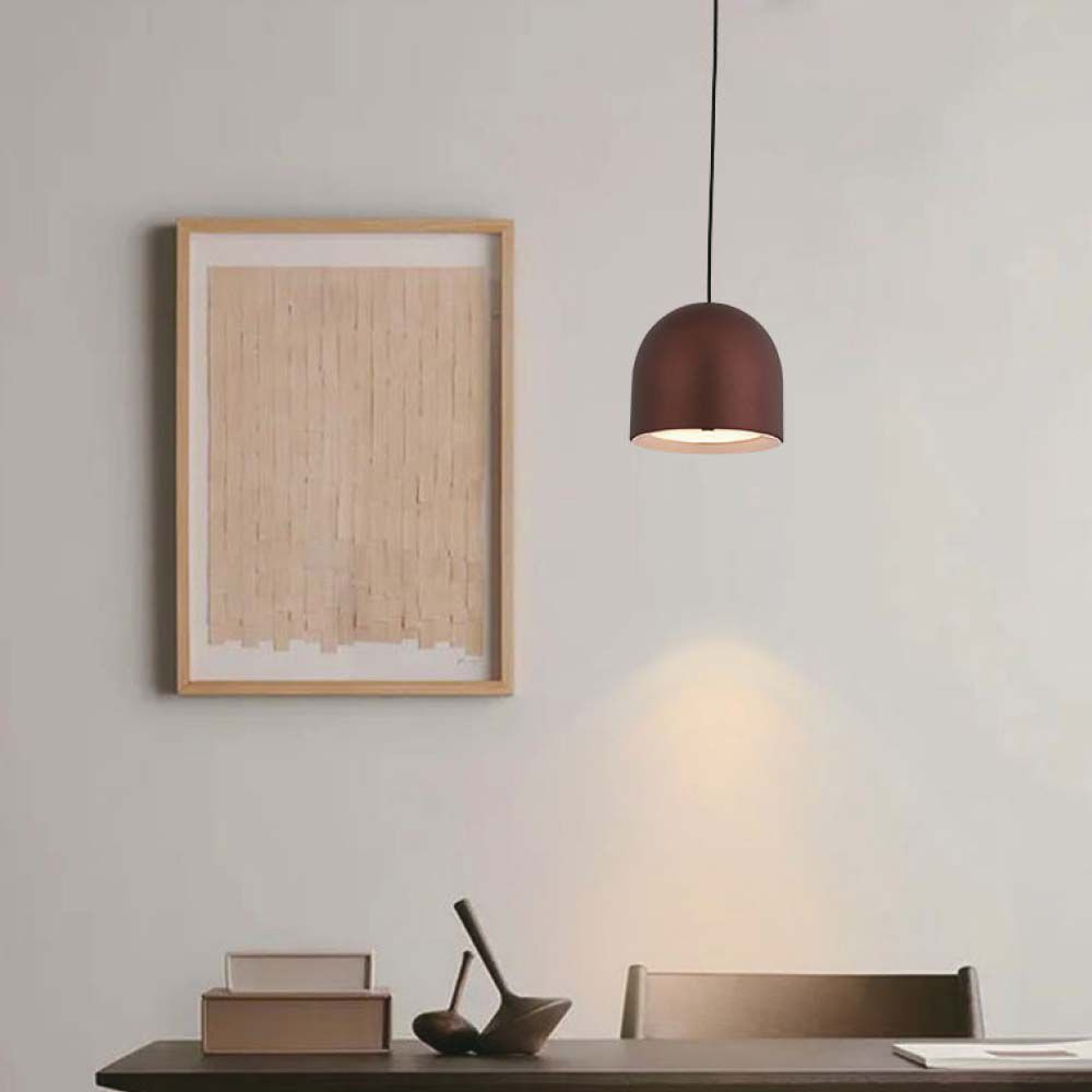 Lampadario LED a Cilindro in Metallo 8.5W Colore Rame Touch 10*16cm Regolabile img 1