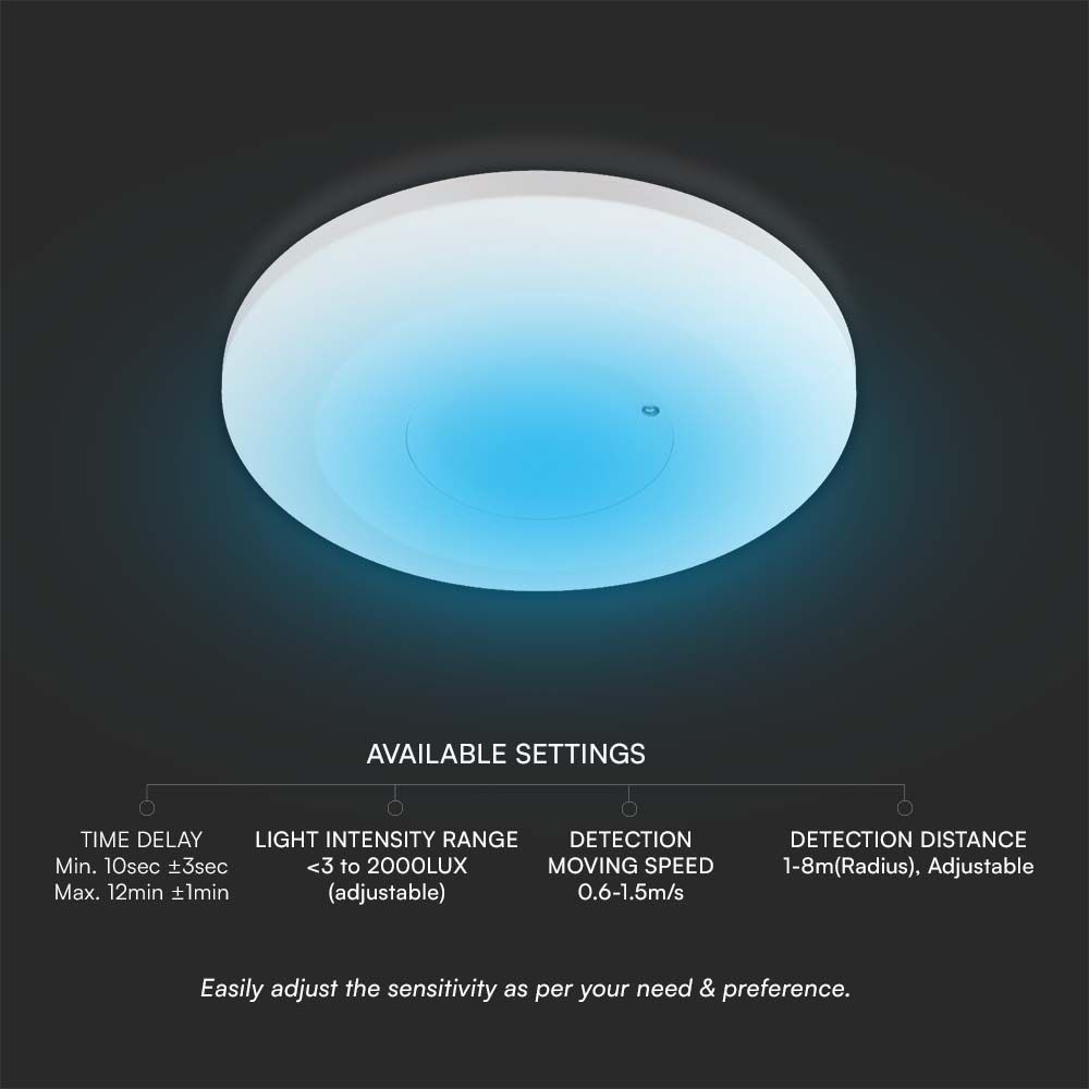 1000W Microwave Motion Sensor 360'D - White Body img 1