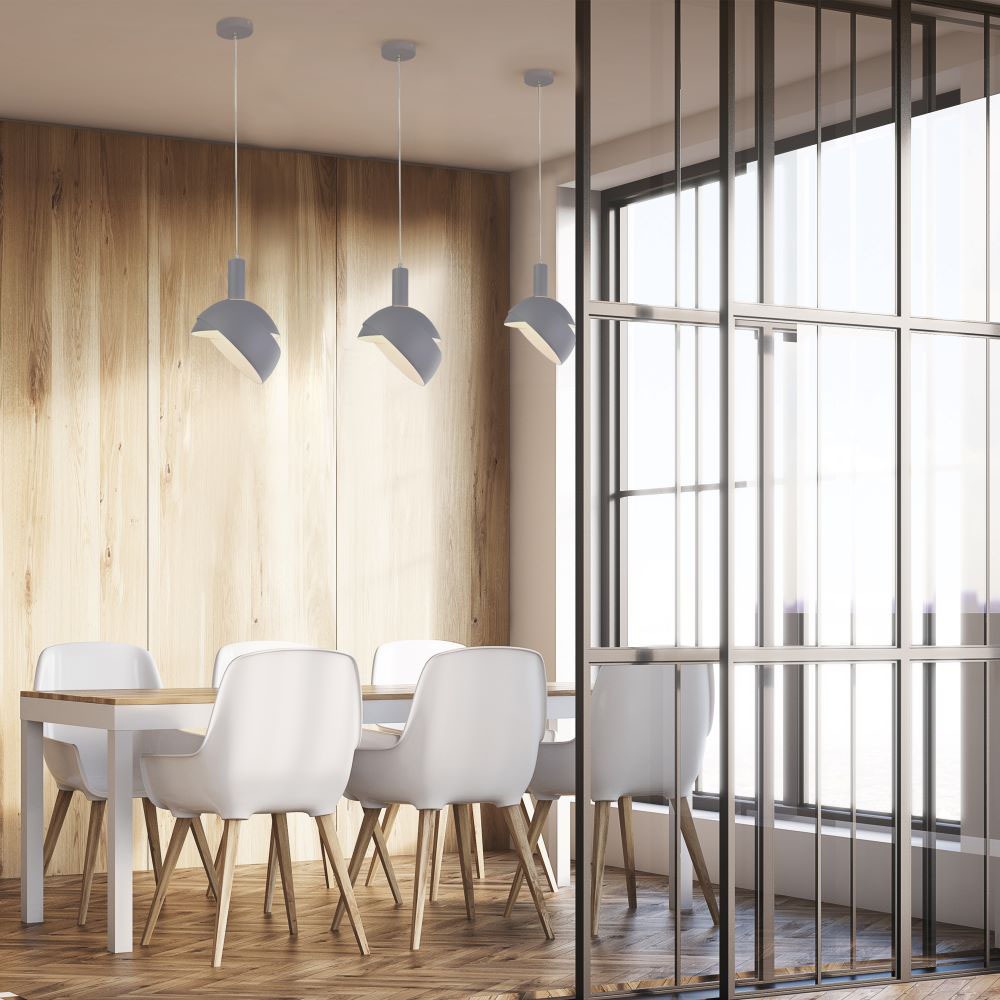 Pendente in alluminio + plastica E14 corpo Grigio