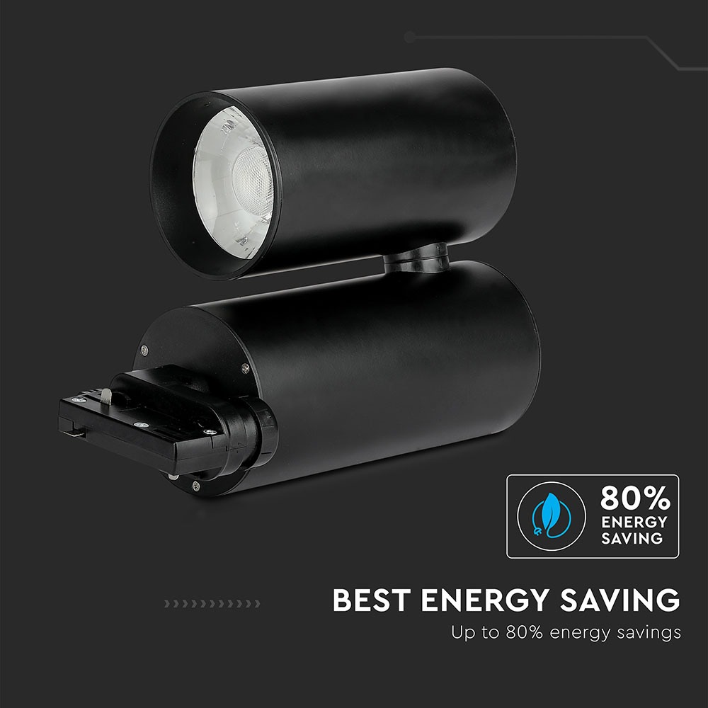 30W Proiettore a pista LED Corpo Nero Bianco img 3