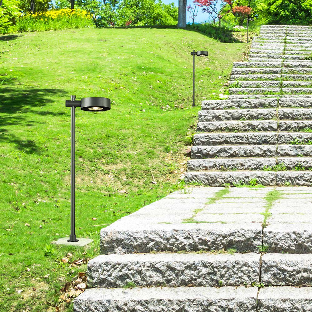Lampada LED da Giardino 6W con Doppio Fissaggio a Terra Colore Nero h:102cm 4000K IP65 img 1
