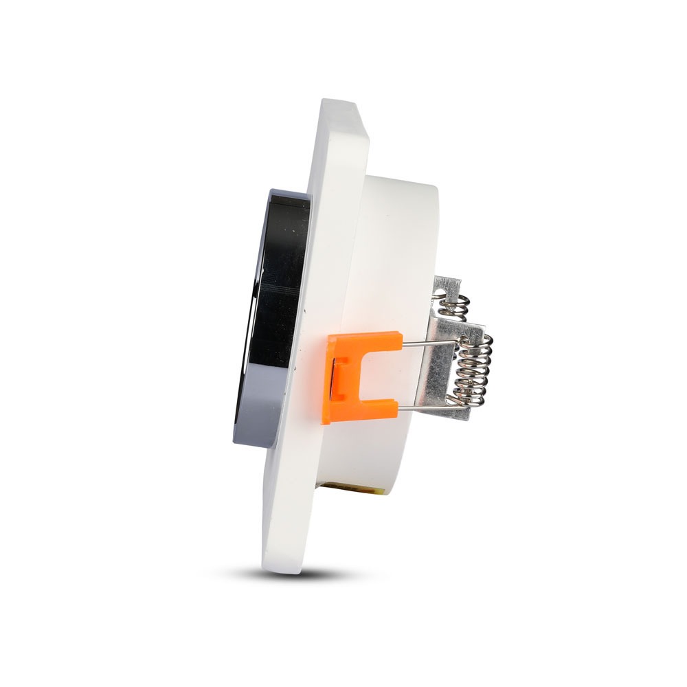 GU10 Fitting Gesso Metal White Plaster Chrome, Quadrato Recessed img 2