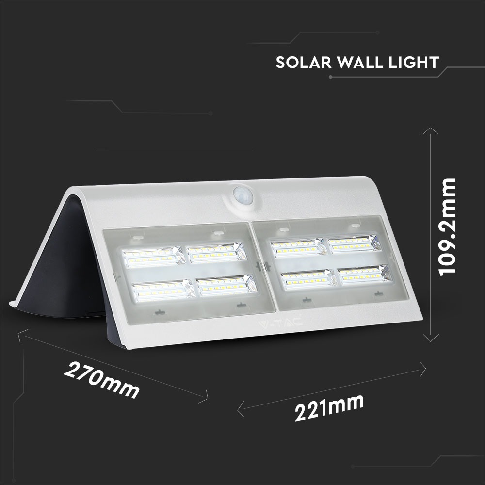 6.8W LED Lampada Solare Luce Bianco Naturale Corpo Bianco