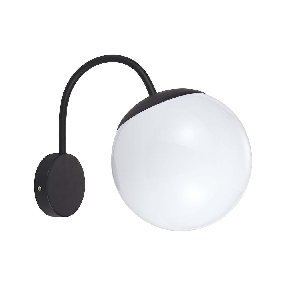 Lampada led da muro Matt Nera Opal Plastica Palla in alto