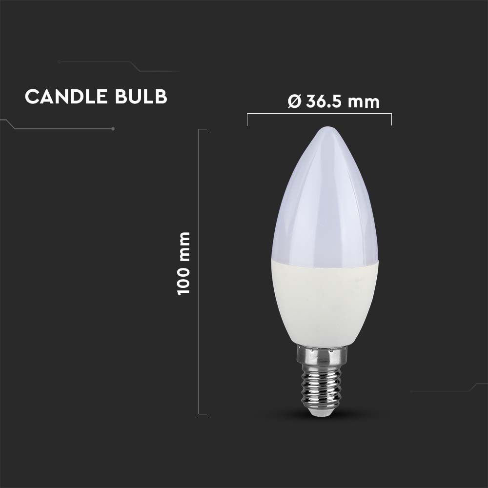 Lampadina LED Chip Samsung E14 5,5W Candela 4000K Dimmerabile