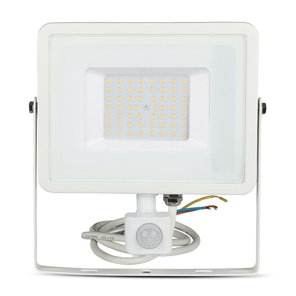 50W LED Proiettore con sensore SAMSUNG Chip Cut-OFF Funzione Corpo Bianco 3000K img 3