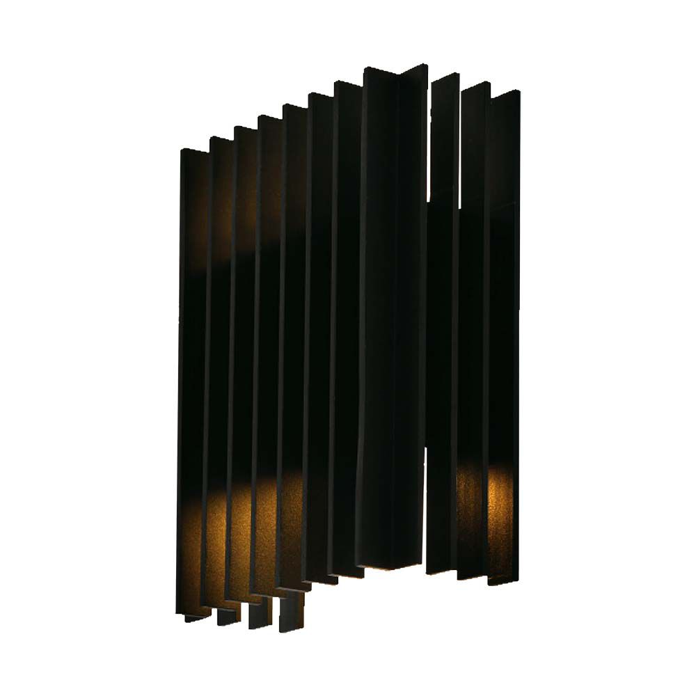 2*6W LED Outdoor Wall Light (W141*D65*H200mm) 3000K Black Body IP65