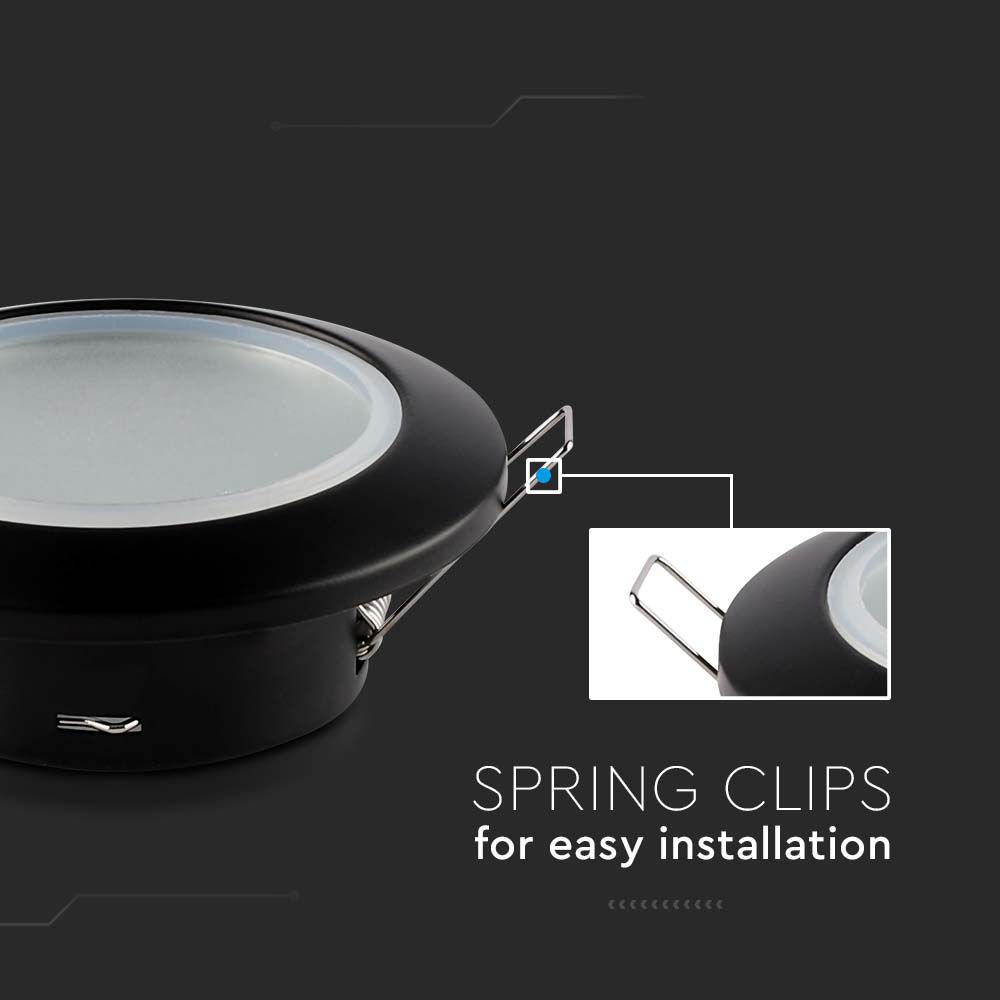 GU10 Fitting Round Black img 1