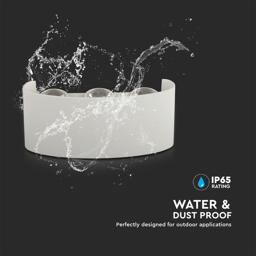 6W LED Wall Light Sand White IP54 3000K img 2