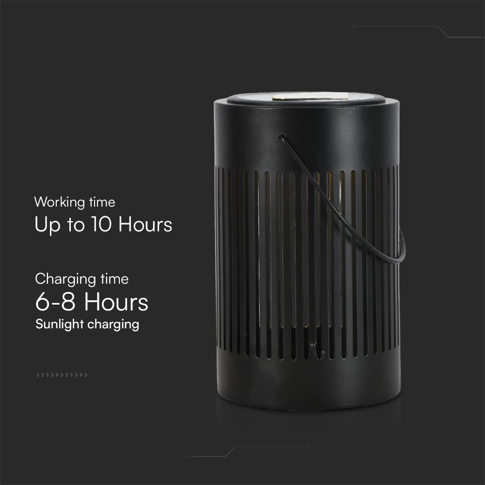 0.5W LED Solar Lamp with Handle Black img 1