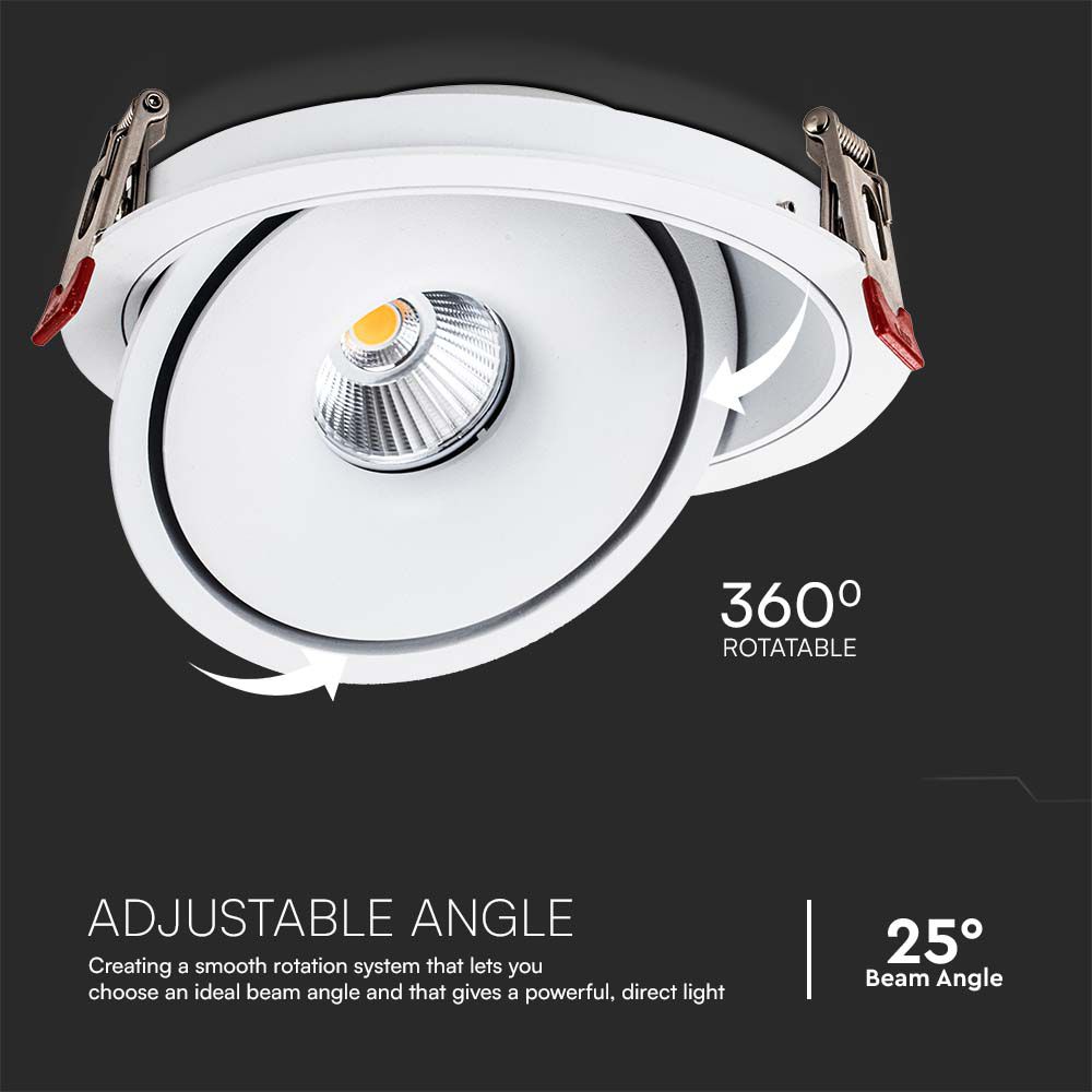 12W LED COB Downlight 3IN1 White Body img 2