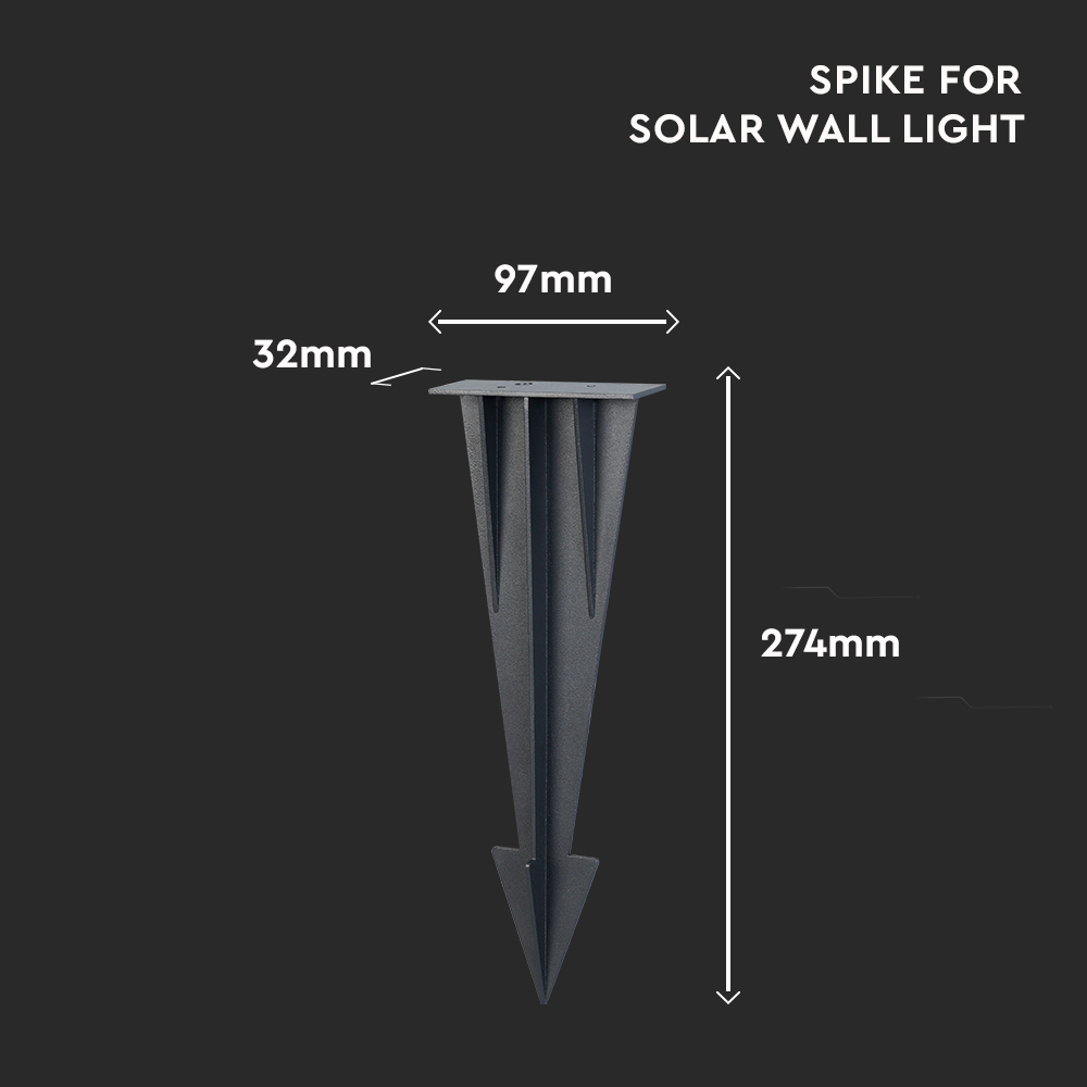 Spike For Solar Wall Light 100*35*274MM Black Body
