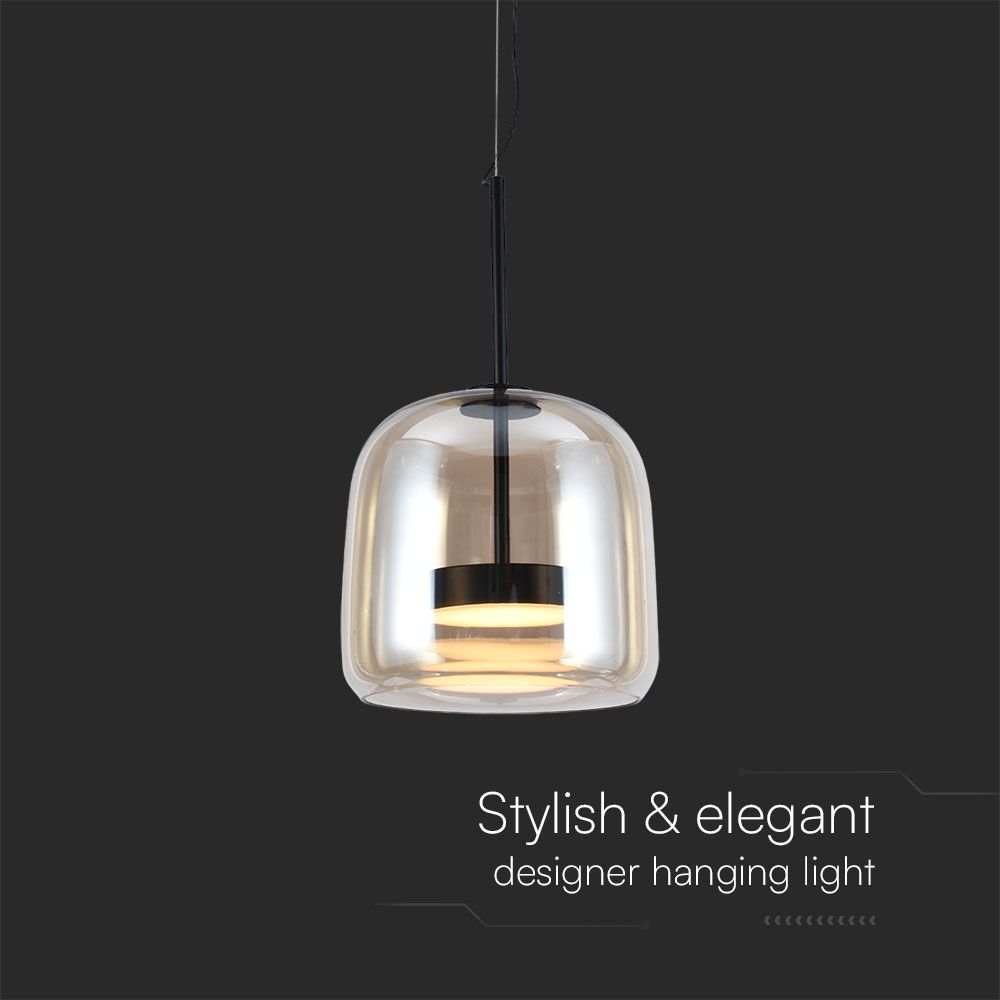 6W LED Designer Pendant Lamp Metal + Glass Body D250*H240 3000K