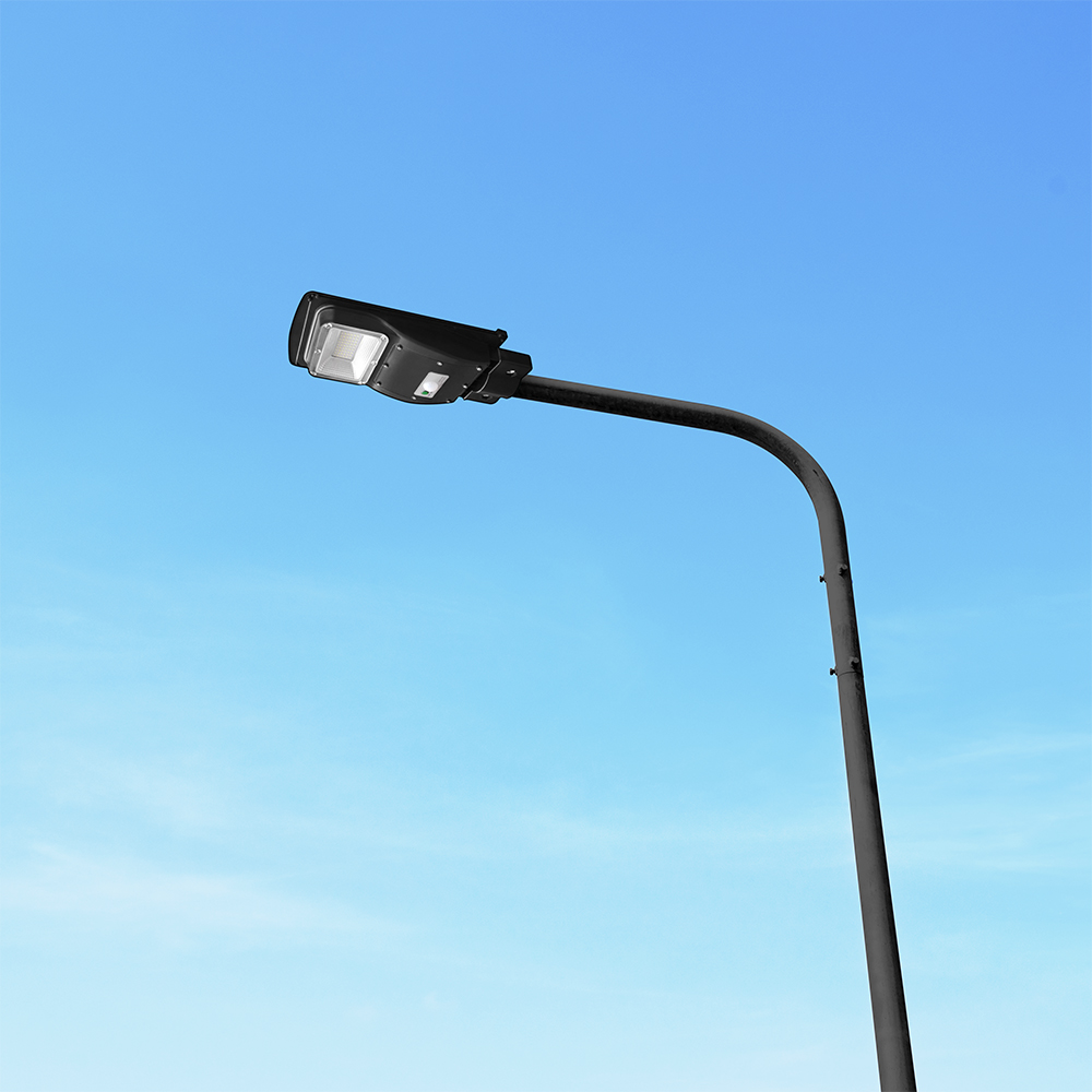 6W LED Plastic Solar Street Light 6000K Black Body img 1