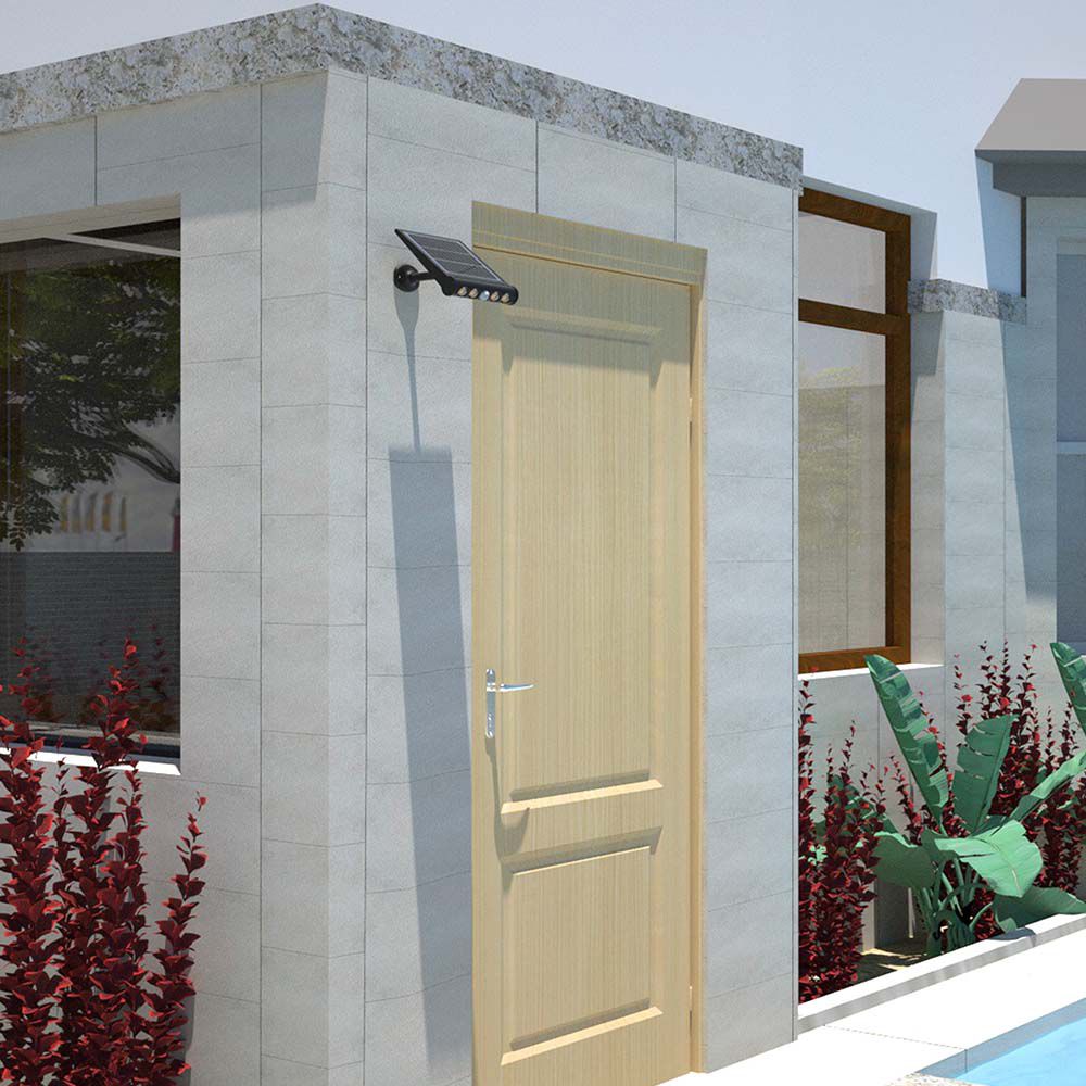 Lampada LED da giardino 8W Con Pannello Solare 3000K Con Sensore PIR IP65 img 1