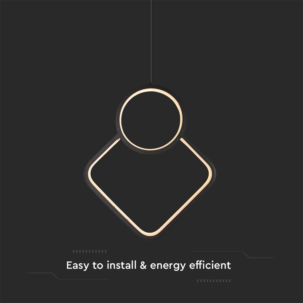 LED Designer Metal Hanging Lamp Black Body 4000K