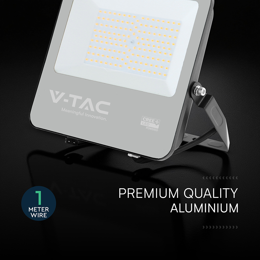 100W LED Floodlight CREE CHIP Black Body Grey Glass 6500K 135LM/W img 4