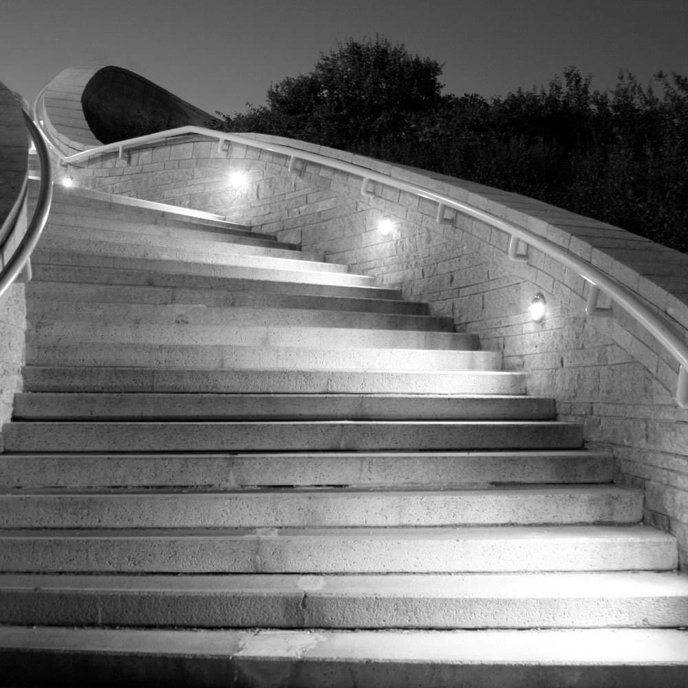 3W Faretto incasso LED Luce scale Corpo Nero Rotondo Bianco Caldo