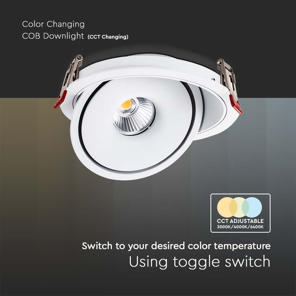 12W LED COB Downlight 3IN1 White Body img 3