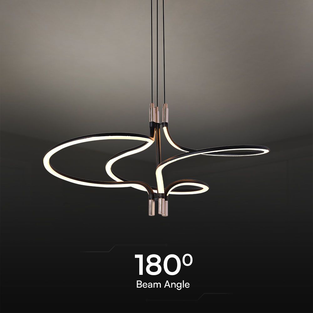 LED Designer Pendant Lampholder Plated Gold + Black Body img 1