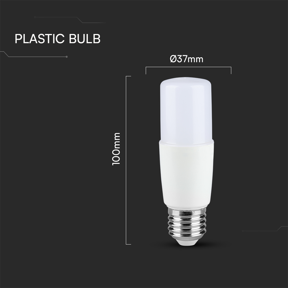 LED Bulb - SAMSUNG CHIP 7.5W E27 T37 Plastic 3000K
