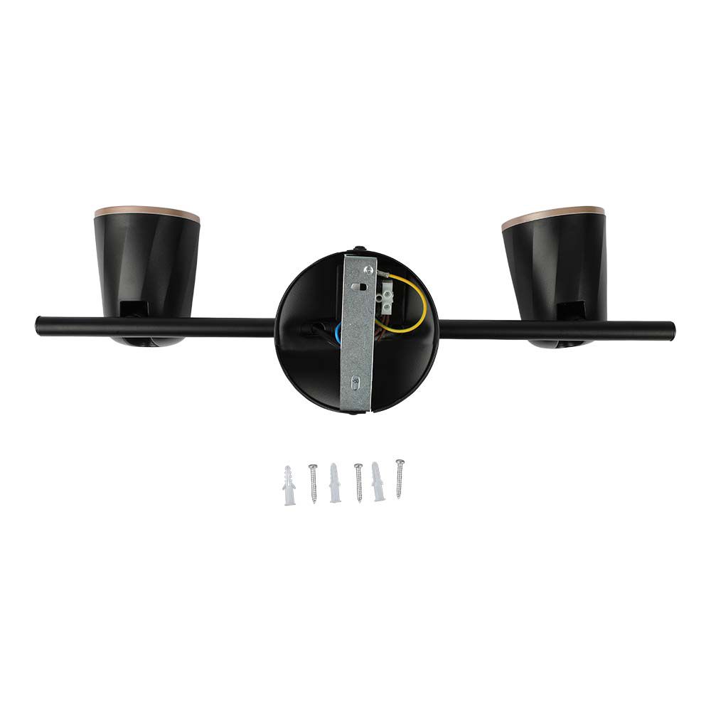 12W Led Wall Lamp Double Head 3000K Black img 2