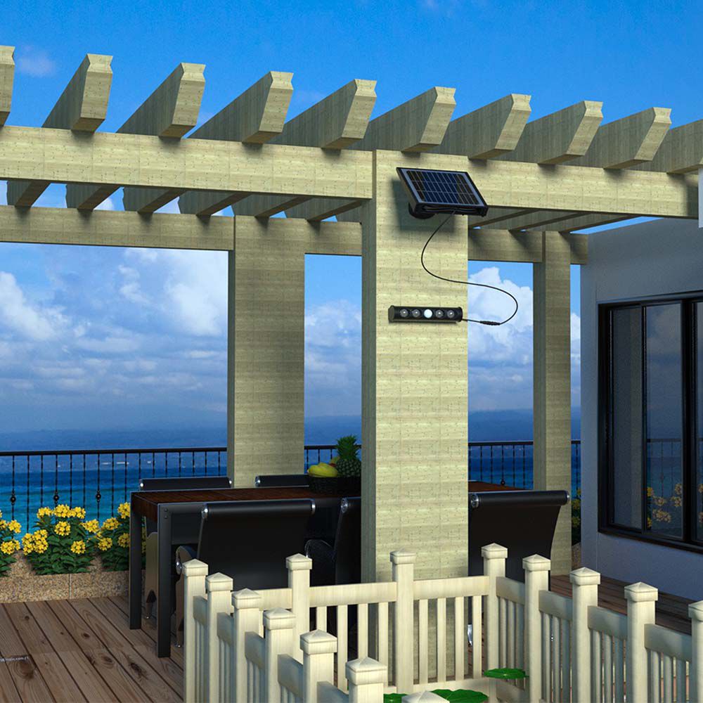 Lampada LED da giardino 8W Con Pannello Solare 3000K Con Sensore PIR IP65 img 3