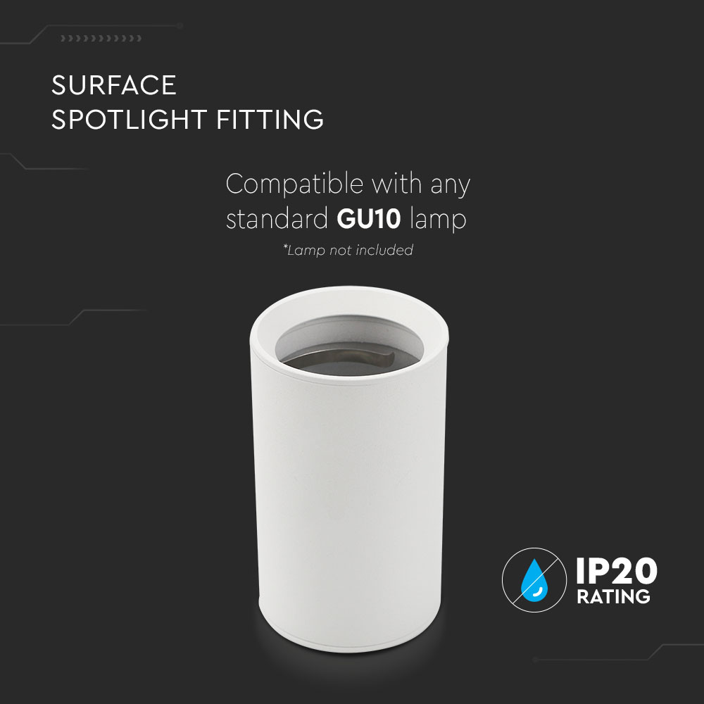 GU10 Surface Mounted Fitting White ( H : 1000mm )