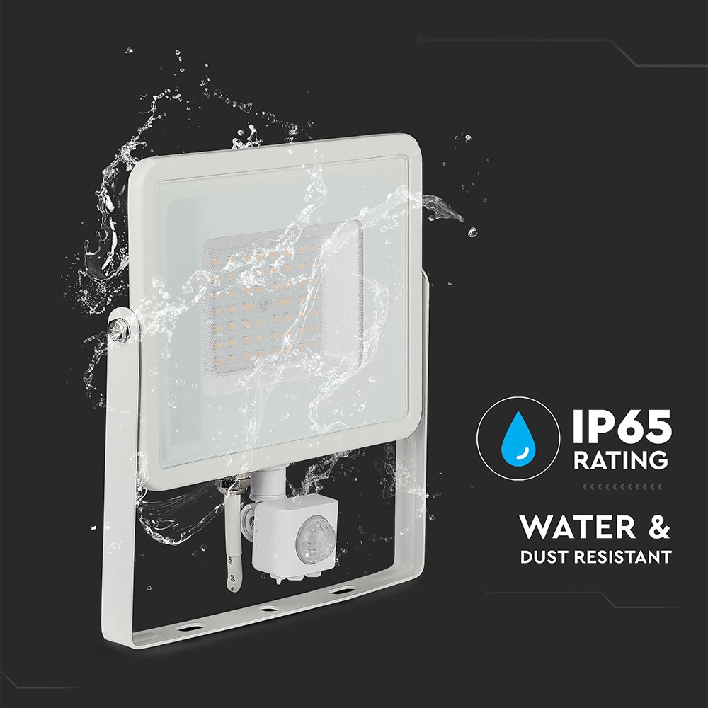 50W LED Proiettore con sensore SAMSUNG Chip Cut-OFF Funzione Corpo Bianco 3000K img 5