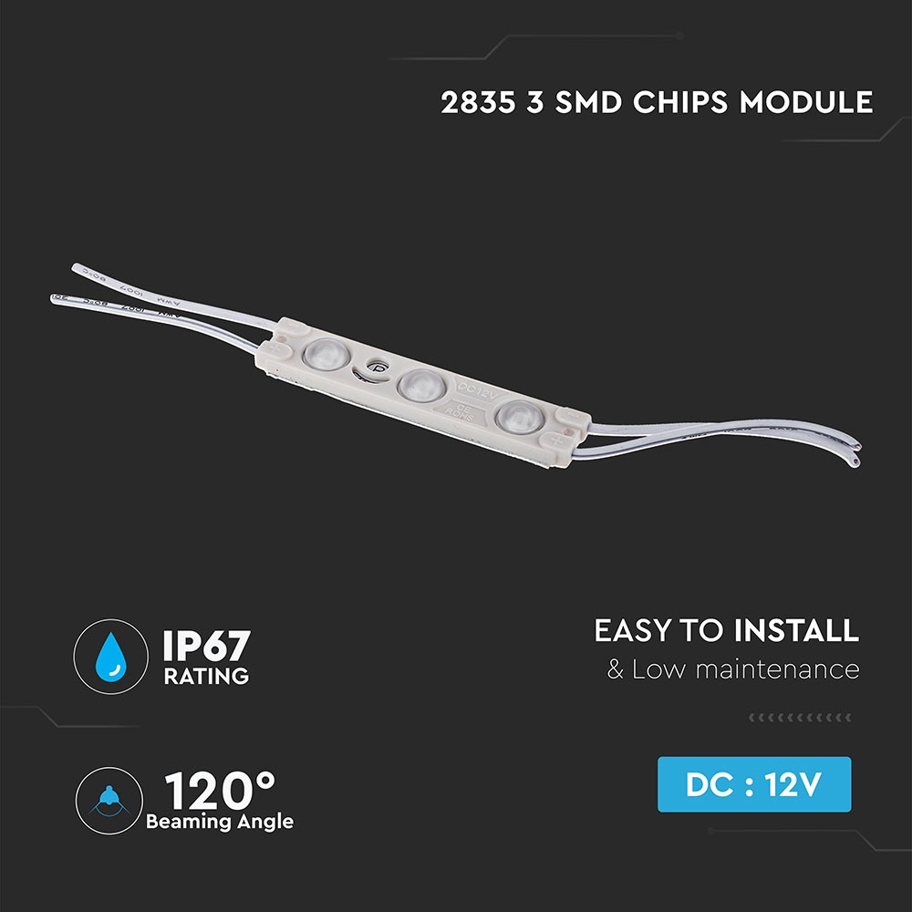 LED Modulo 3SMD Diodi SMD2835 Rosso IP67