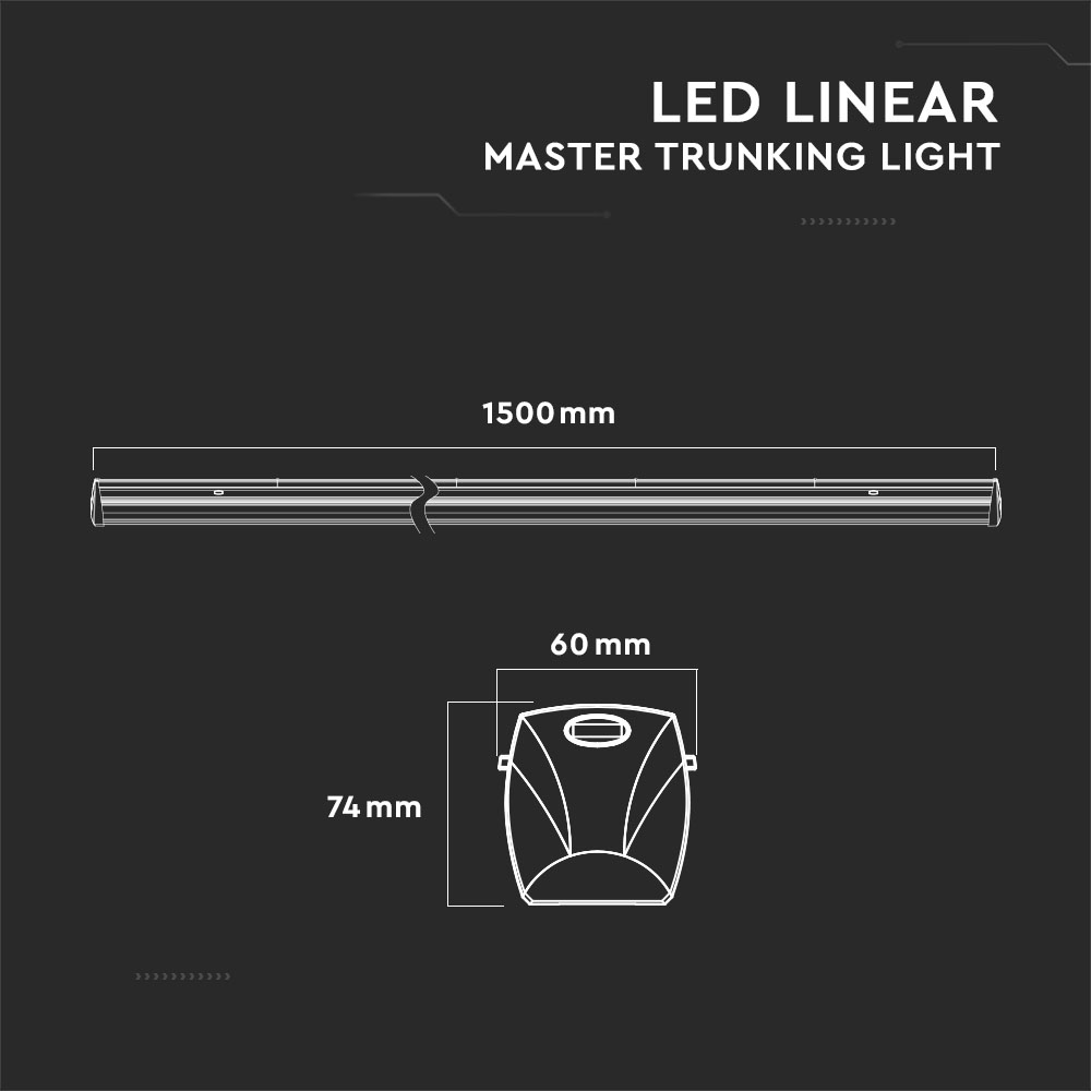 50W LED Lineare Master Trunking 90gradi Lens Bianco Naturale