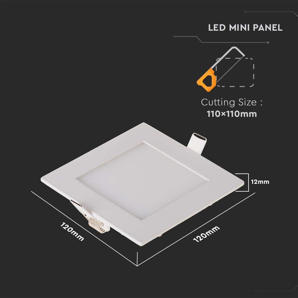 6W LED Premium Panel Downlight - Square 6400K