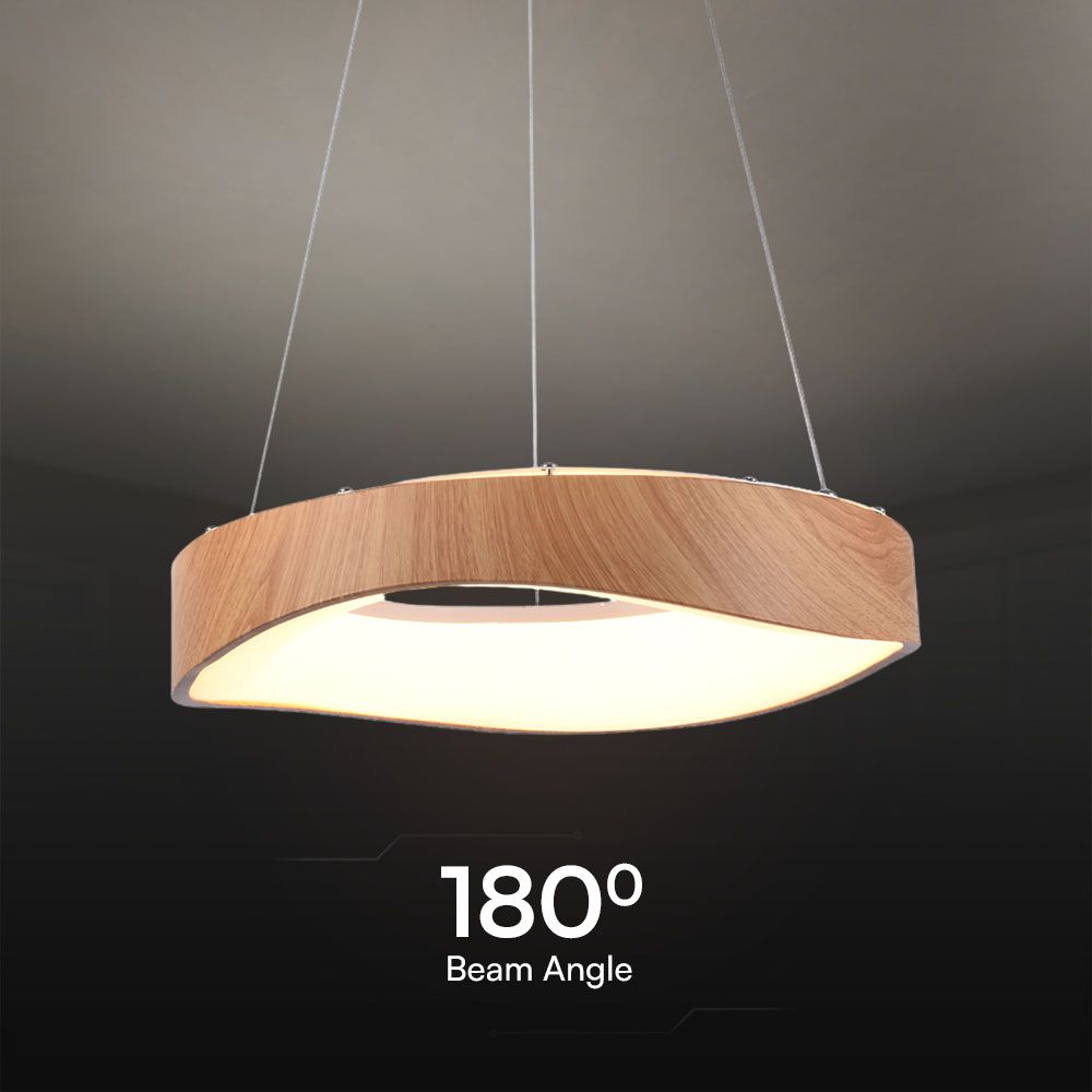 LED Designer Pendant Lampholder Wood Painting+White Body D400 img 1
