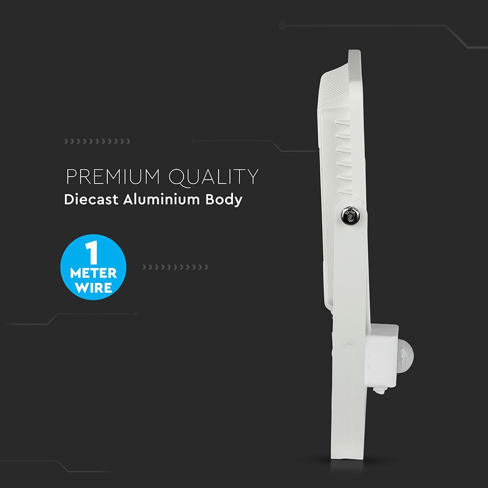 50W LED Proiettore con sensore SAMSUNG Chip Cut-OFF Funzione Corpo Bianco 3000K img 2