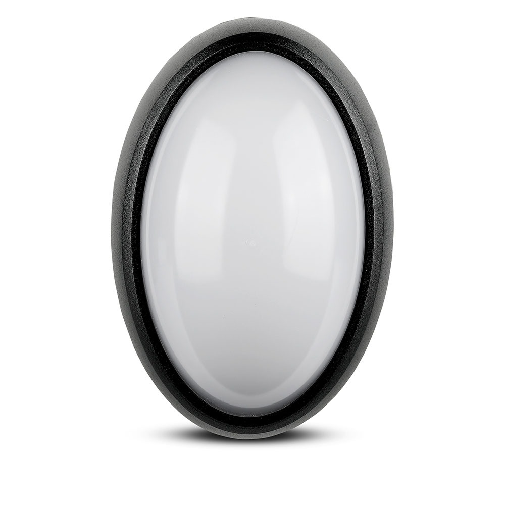 8W Plafoniera LED Ovale Corpo Nero Bianco caldo IP66 img 1