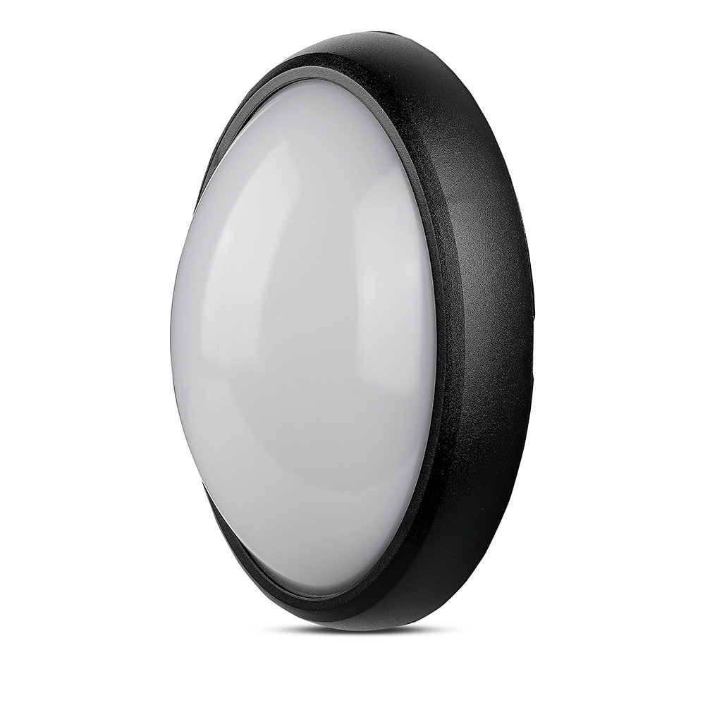 8W Plafoniera LED Ovale Corpo Nero Bianco caldo IP66 img 2