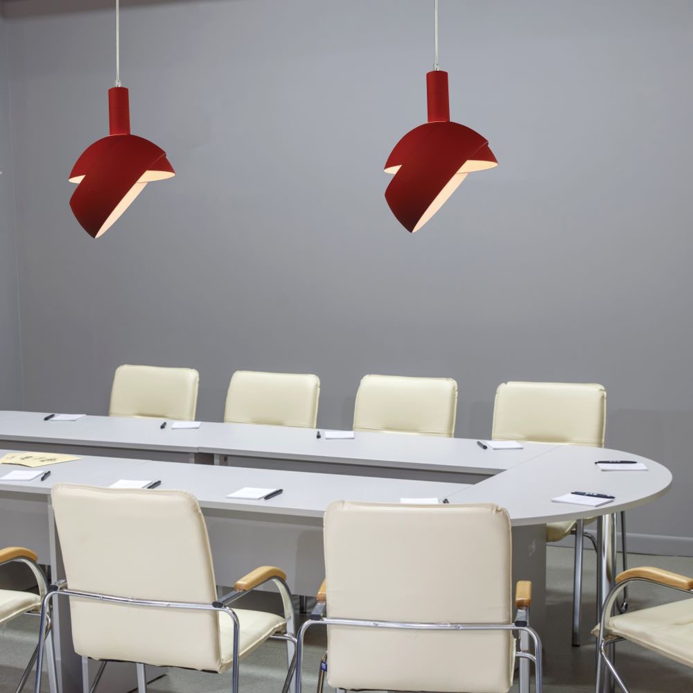 Pendente in alluminio + plastica E14 corpo Rosso img 2