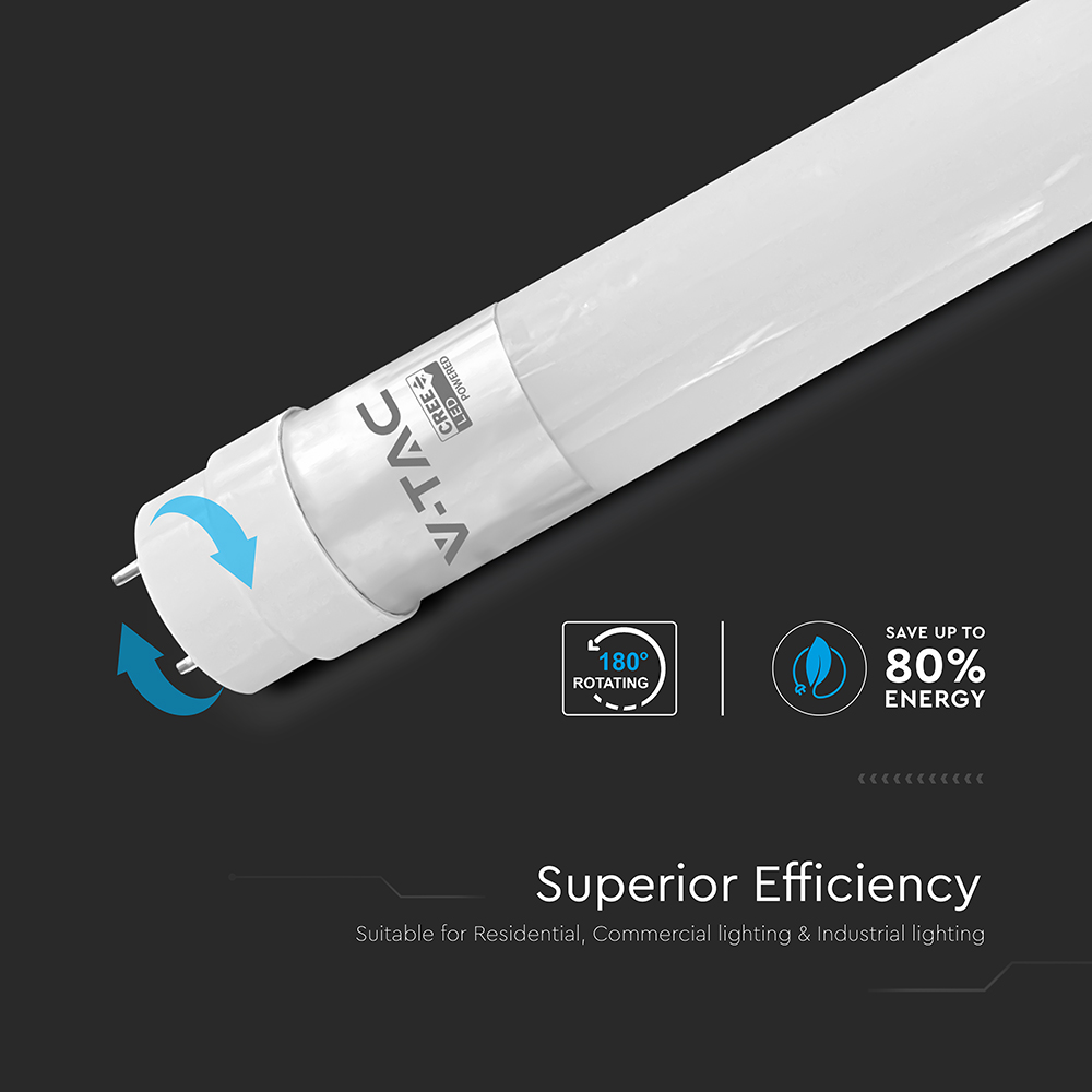 LED Tube CREE CHIP - 60cm 9W G13 Nano Plastic 4000K img 2