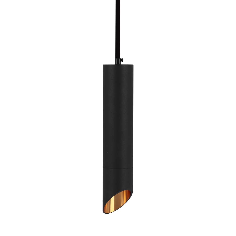 1*GU10 Hanging Pendant Black D 55*200MM img 1